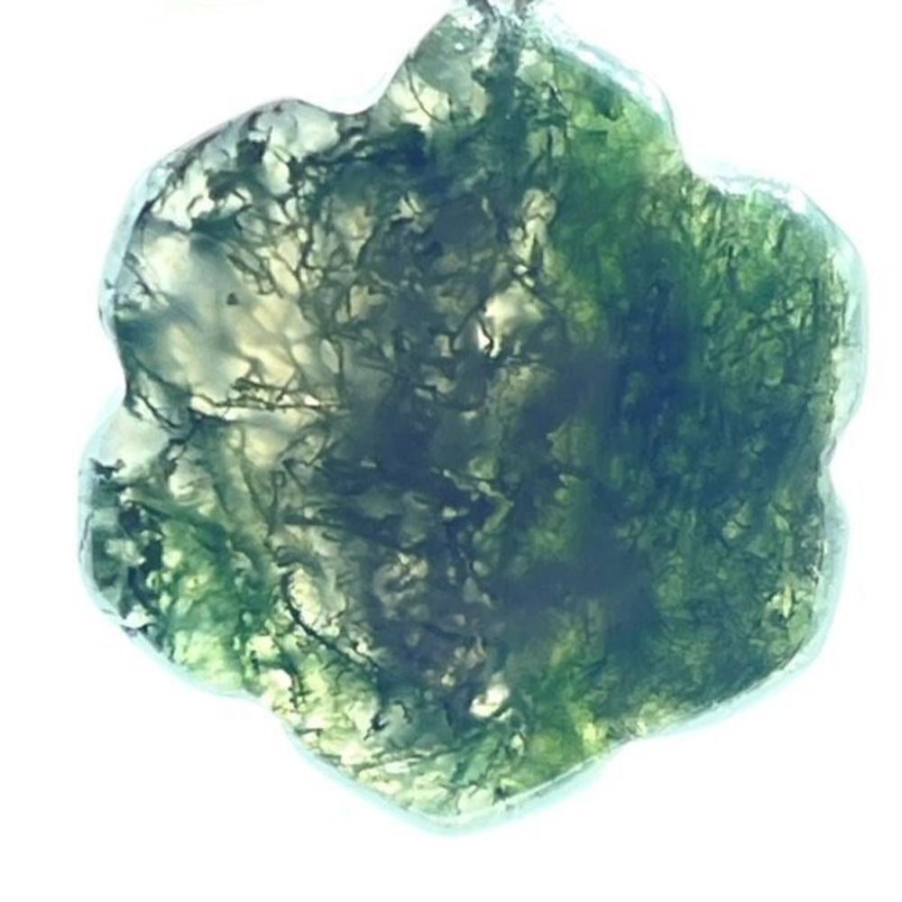 Moss Agate flower pendant natural stone crystal reiki silver plated chain neckla